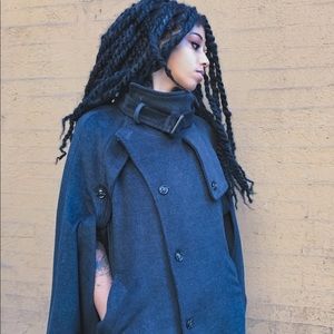 Grey Wool Winter Wrap Cape